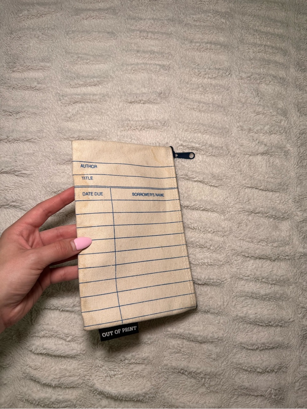 Out of Print Library Card Canvas Pouch
